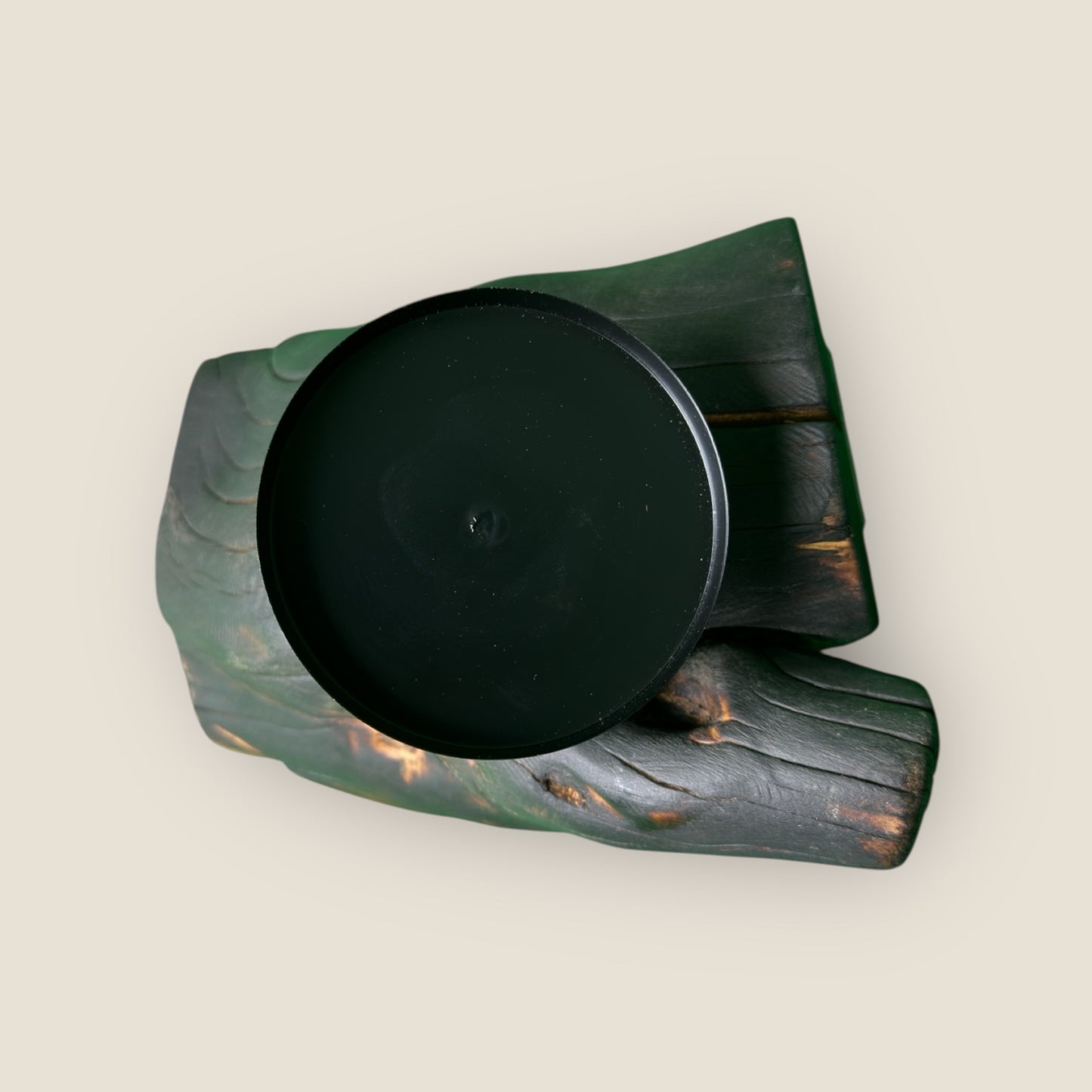 Ashroot Cradle – Charred Wood Candle Base