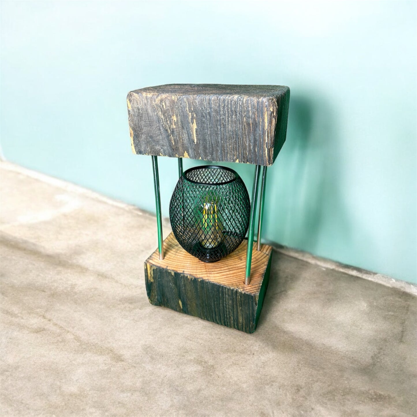 Timber Tower Glow – Framed Wood Block Lantern